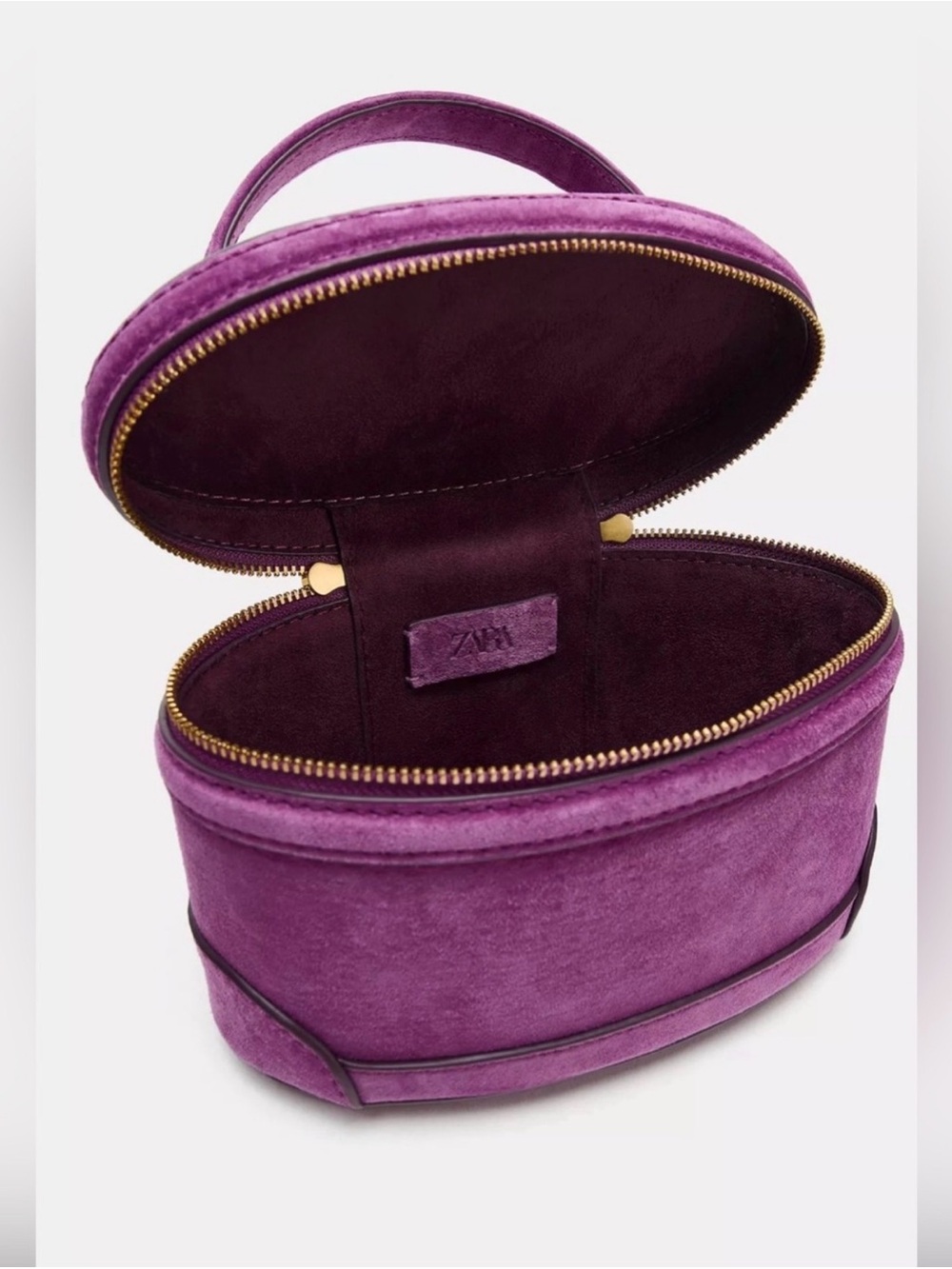 Zara Purple Suede Vanity Case NWT - Picture 6 of 7